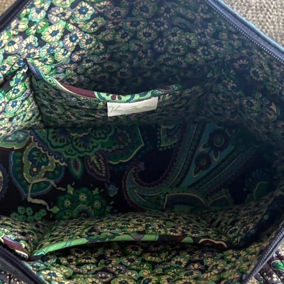 Vera Bradley Vibrant Green and Navy Patterned Tote - Picture 3 of 6